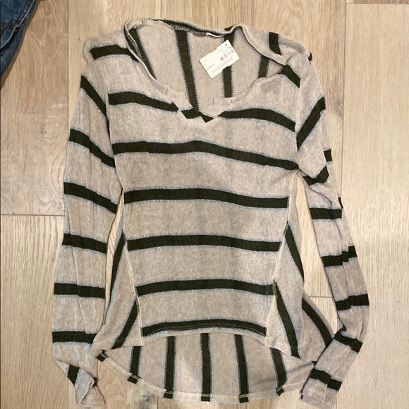 LA Made Gray and Black Striped Kids Sweater - Picture 1 of 4